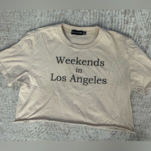 PrettyLittleThing Beige Graphic Tee